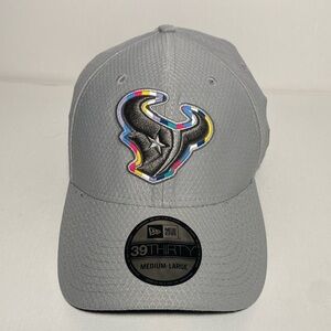 Houston Texans Crucial Catch Intercept Cancer Hat New Era 39Thirty Medium-Large